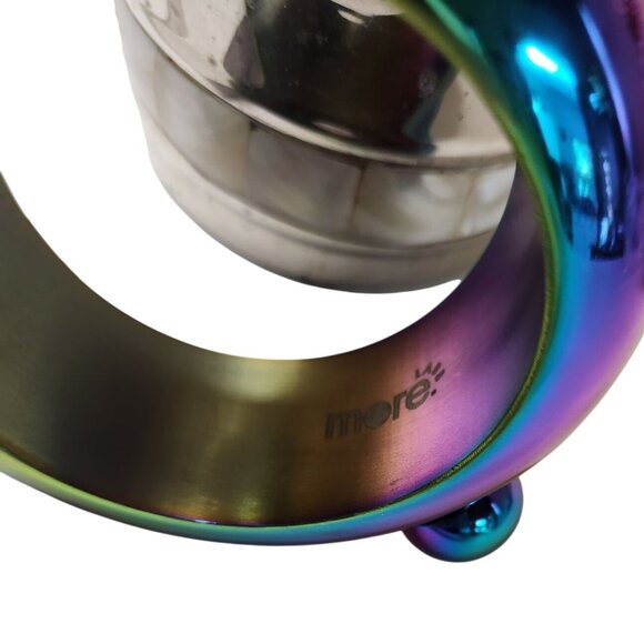 Rainbow Stainless Steel Bangle Flask Chic & Tonic 4 Oz Capacity Screw-On Cap - Picture 3 of 6